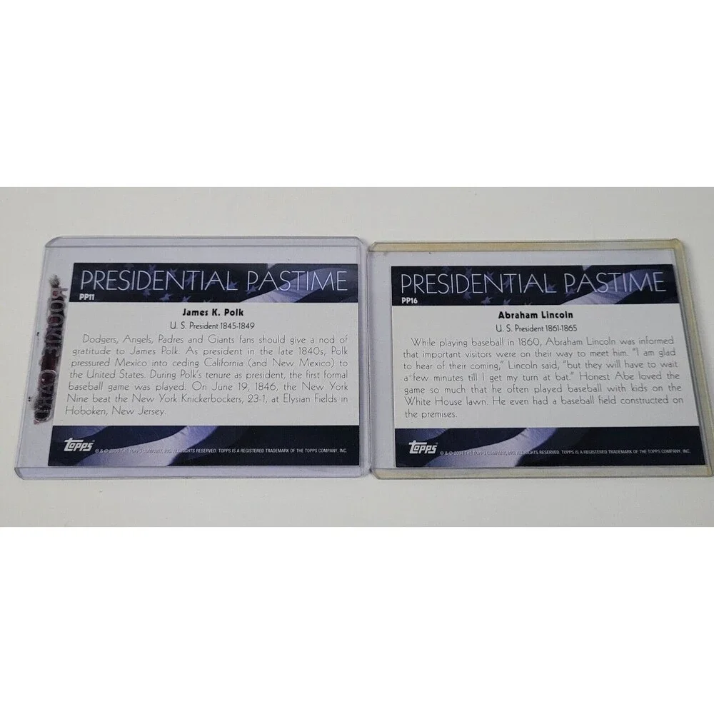 (5) Lot 2004 Topps Presidential Pastime AMBRAHAM LINCOLN & JAMES POLK